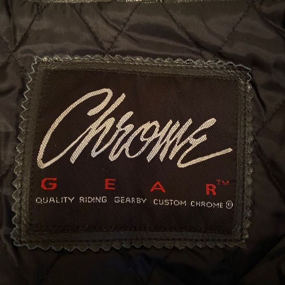 ❤️Sold Rev Tech Mens Black Quality Leather Bomber Moto Jacket Logo Size XXLT - Picture 12 of 12